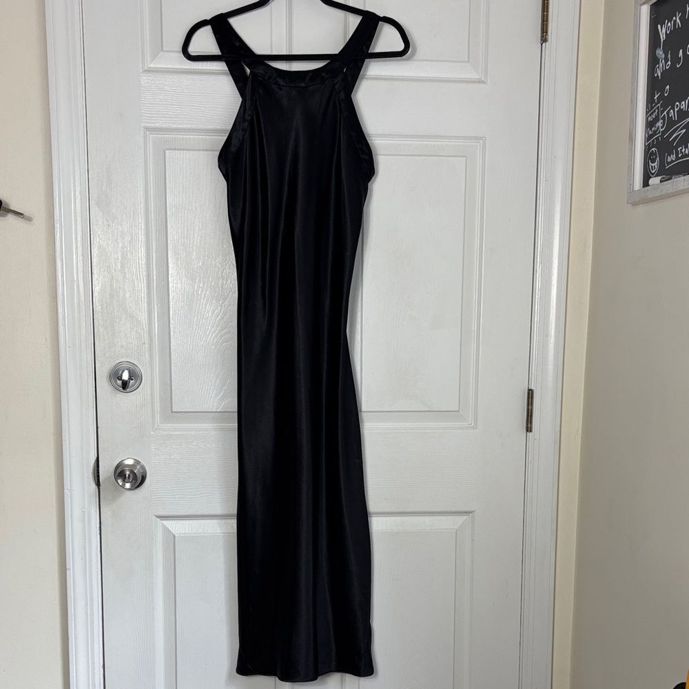 Maidenform Silky Black Maxi Slip Dress Size Small Long slip classic lingerie